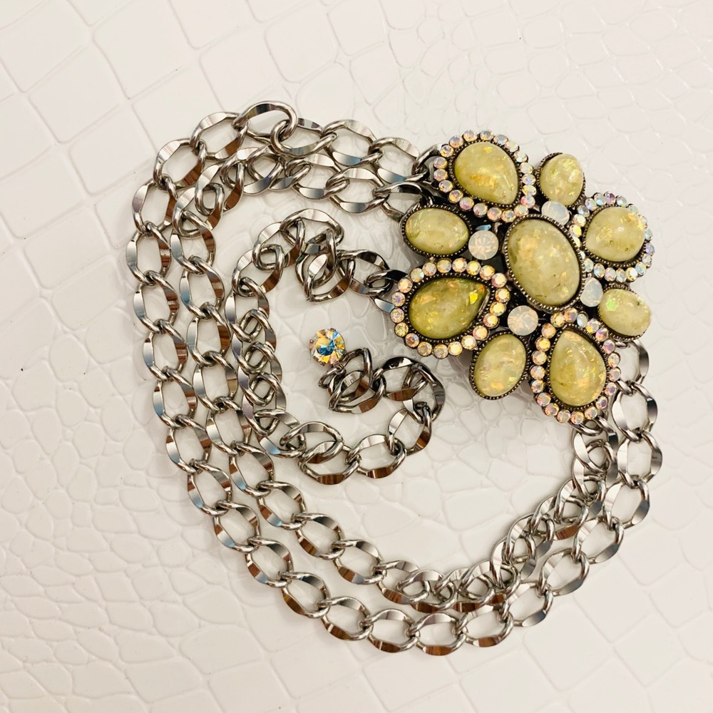Crystal Flower Chain Belt
